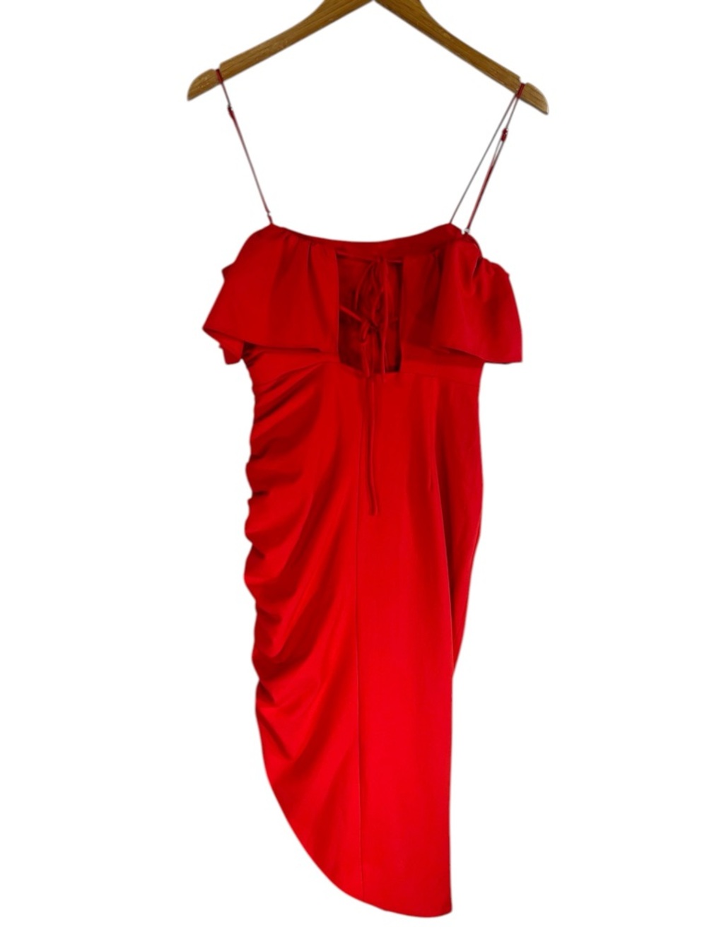 NWT Cinq A Sept Crista Dress in Maraschino Cherry Red Size 4 Ruffle Details - Picture 6 of 7